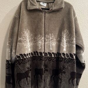 BLACK MOUNTAIN 90s Fleece Jacket XL Made in USA Full Zip Outerwear